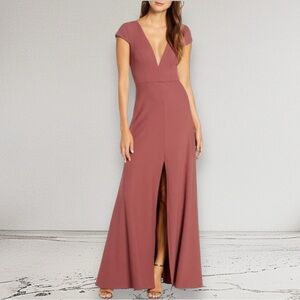JENNY YOO CARA Maxi Gown Dress Cinnamon Rose 16